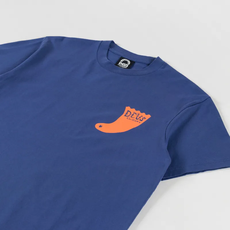 Deus Ex Machina Single Fin T Shirt Mechanic Blue-1