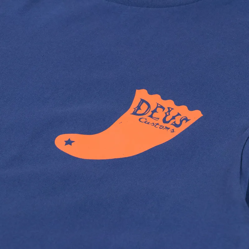 Deus Ex Machina Single Fin T Shirt Mechanic Blue-2