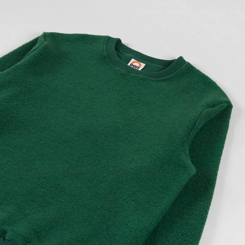 Deus Ex Machina Reo Textured Fleece Sweat Forest Green-4