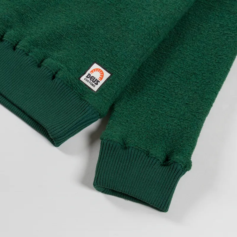 Deus Ex Machina Reo Textured Fleece Sweat Forest Green-2