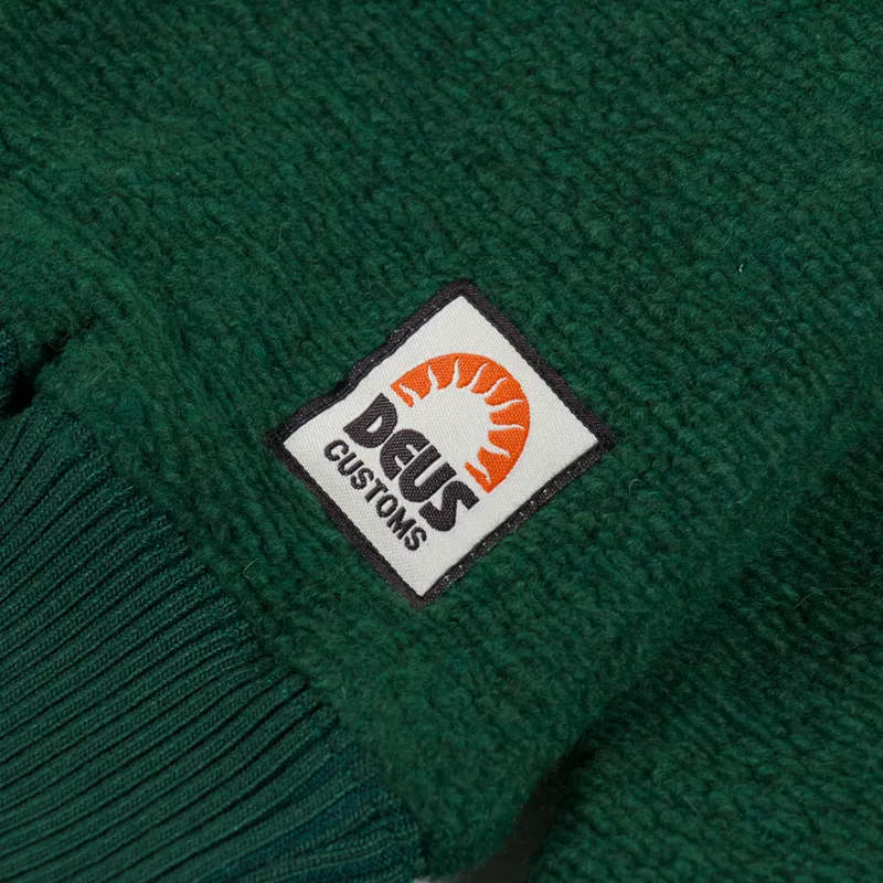 Deus Ex Machina Reo Textured Fleece Sweat Forest Green-3