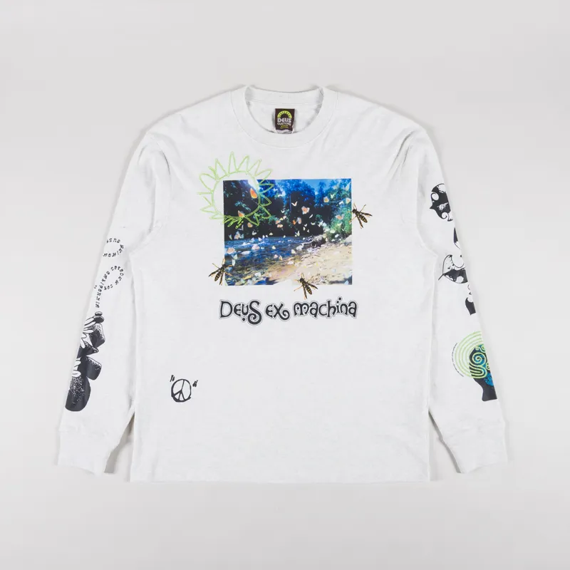 Deus Ex Machina Migration Long Sleeve T Shirt Light Grey Marl-1
