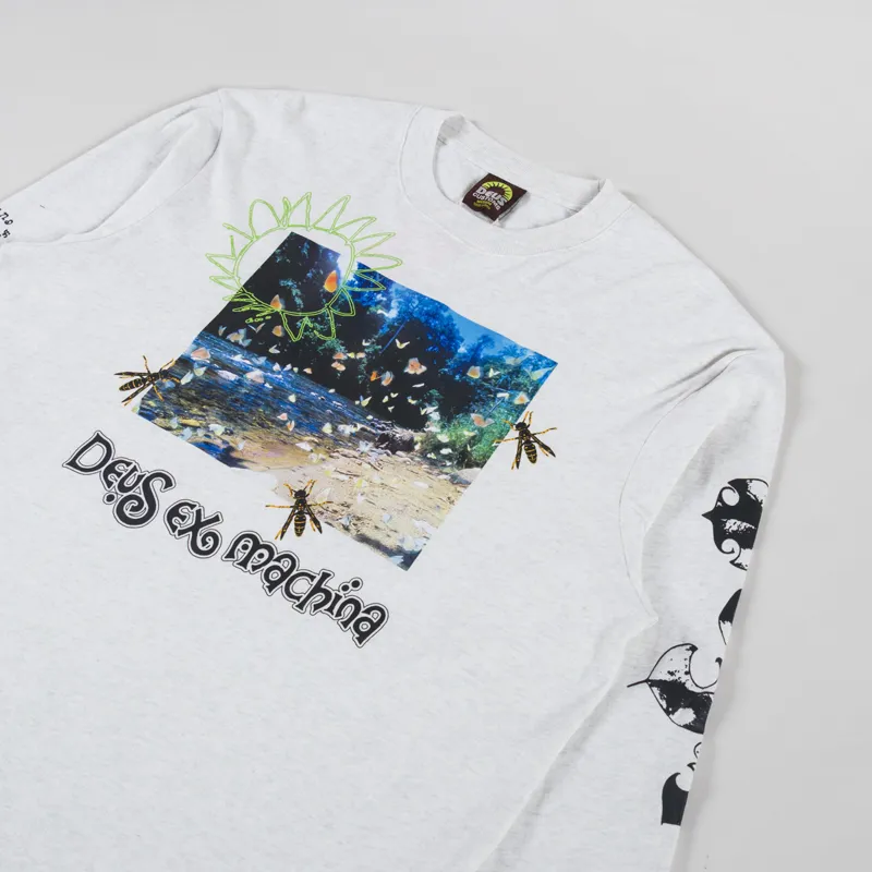 Deus Ex Machina Migration Long Sleeve T Shirt Light Grey Marl-3