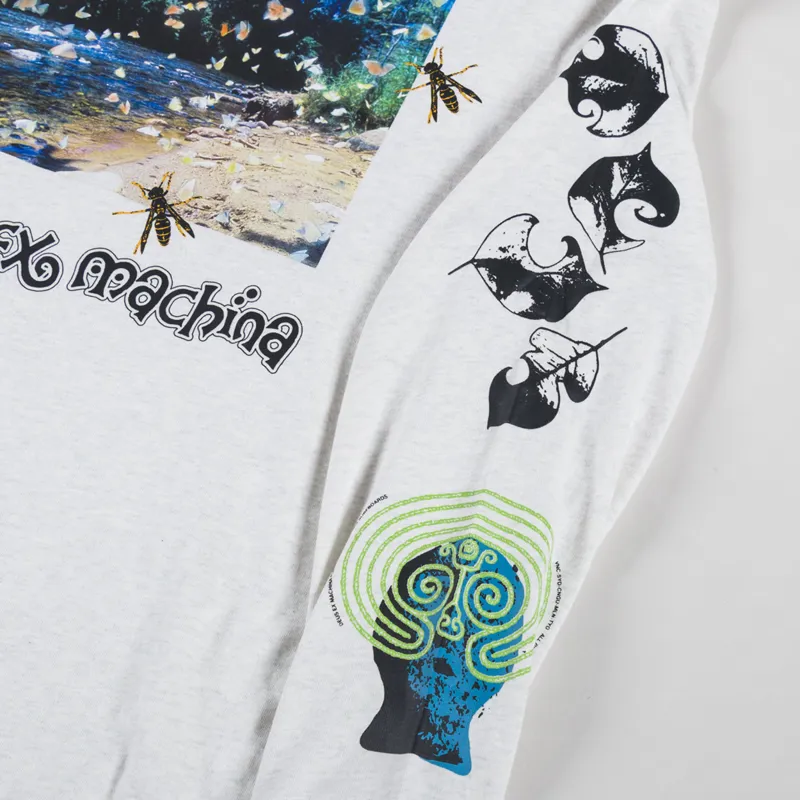 Deus Ex Machina Migration Long Sleeve T Shirt Light Grey Marl-9
