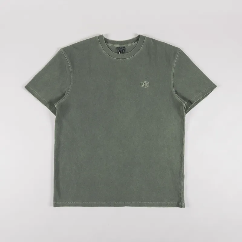 Deus Ex Machina Shield Garment Dyed T Shirt Cypress Green