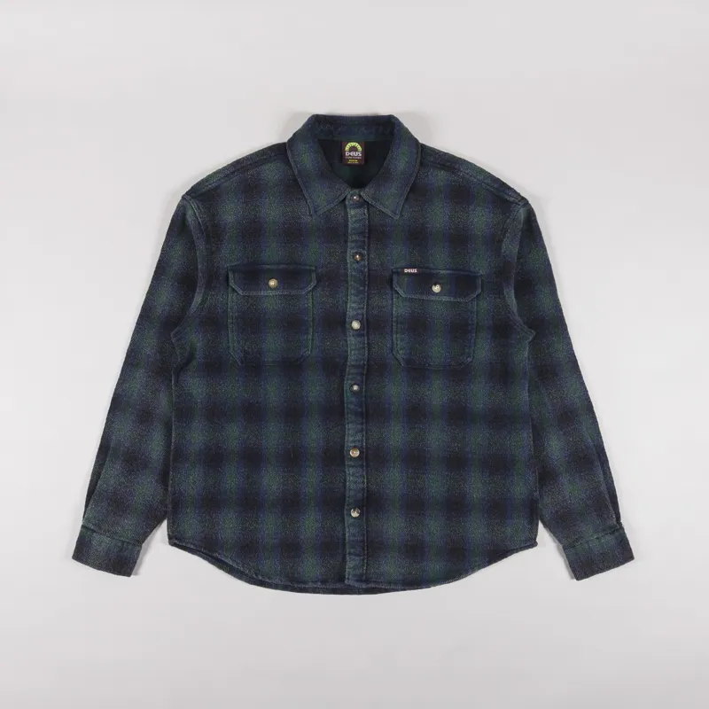 Deus Ex Machina Too Busy To Work Check Shirt Black Check
