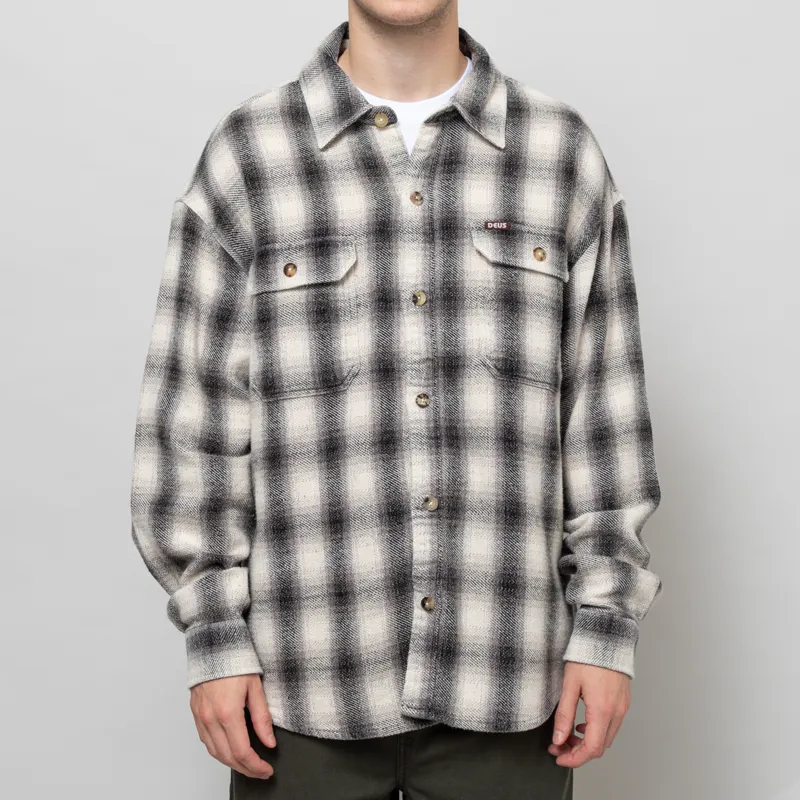 Deus Ex Machina Too Busy To Work Check Shirt White Check-1