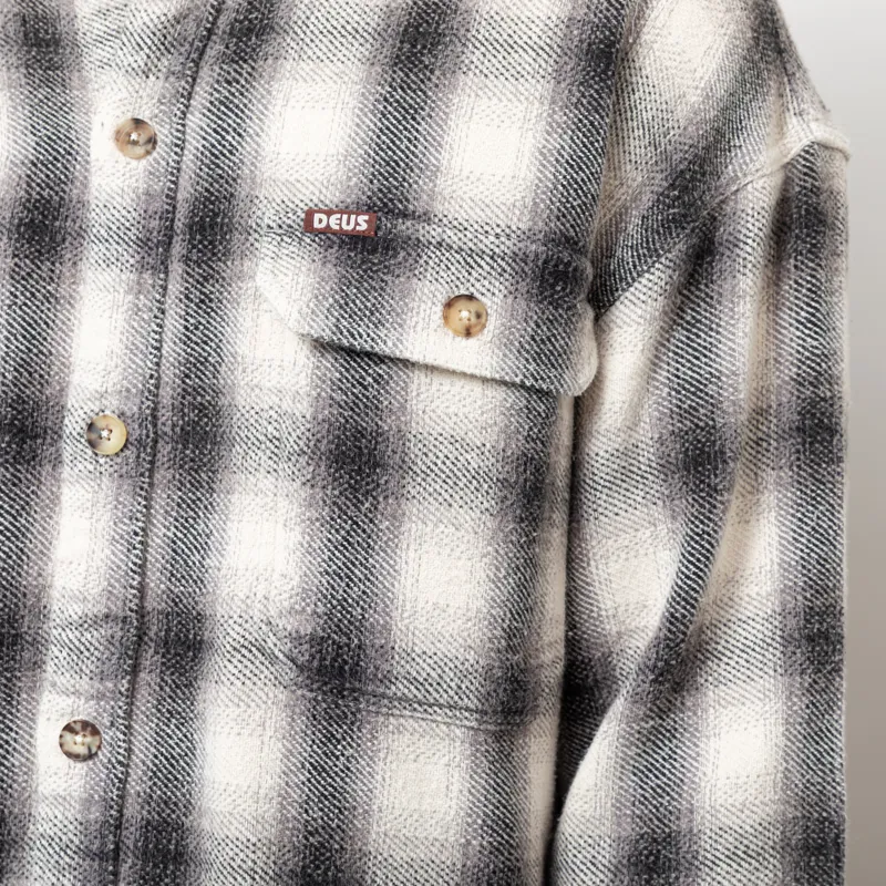 Deus Ex Machina Too Busy To Work Check Shirt White Check-7