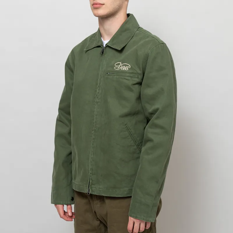Deus Ex Machina Workwear Overdye Jacket Cypress Green-1