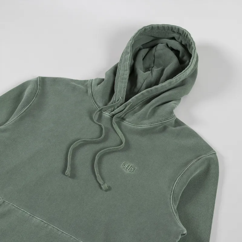Deus Ex Machina Shield Garment Dyed Hoodie Cypress Green-2