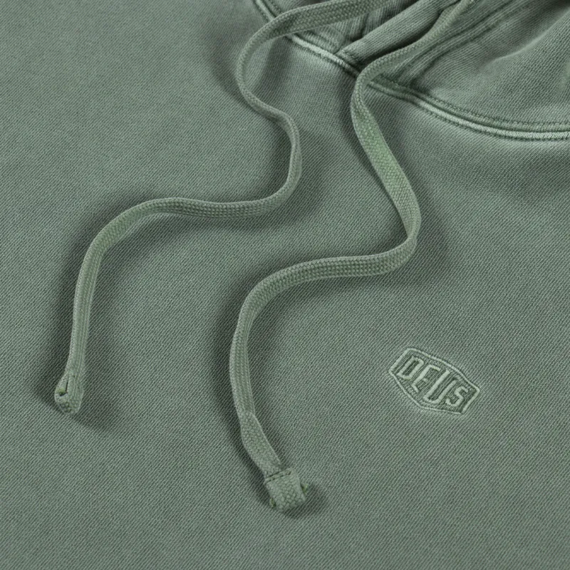 Deus Ex Machina Shield Garment Dyed Hoodie Cypress Green-4