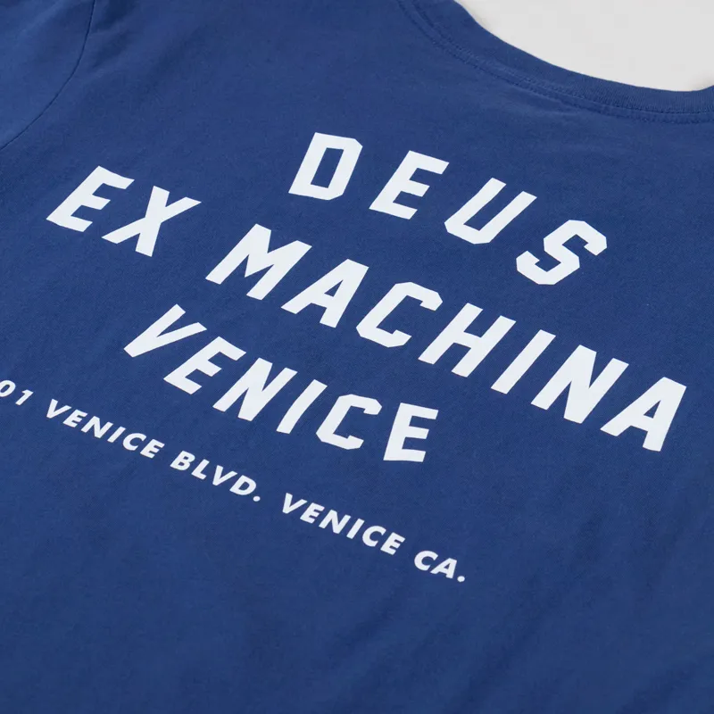 Deus Ex Machina Venice Skull T Shirt Mechanic Blue-5