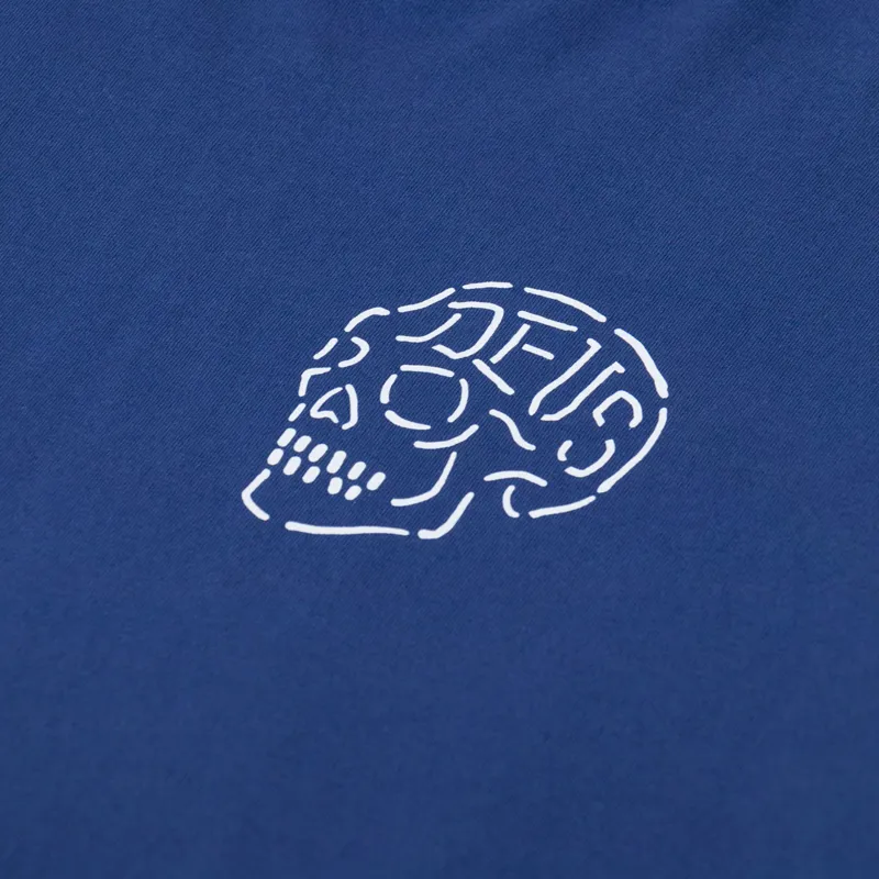Deus Ex Machina Venice Skull T Shirt Mechanic Blue-3