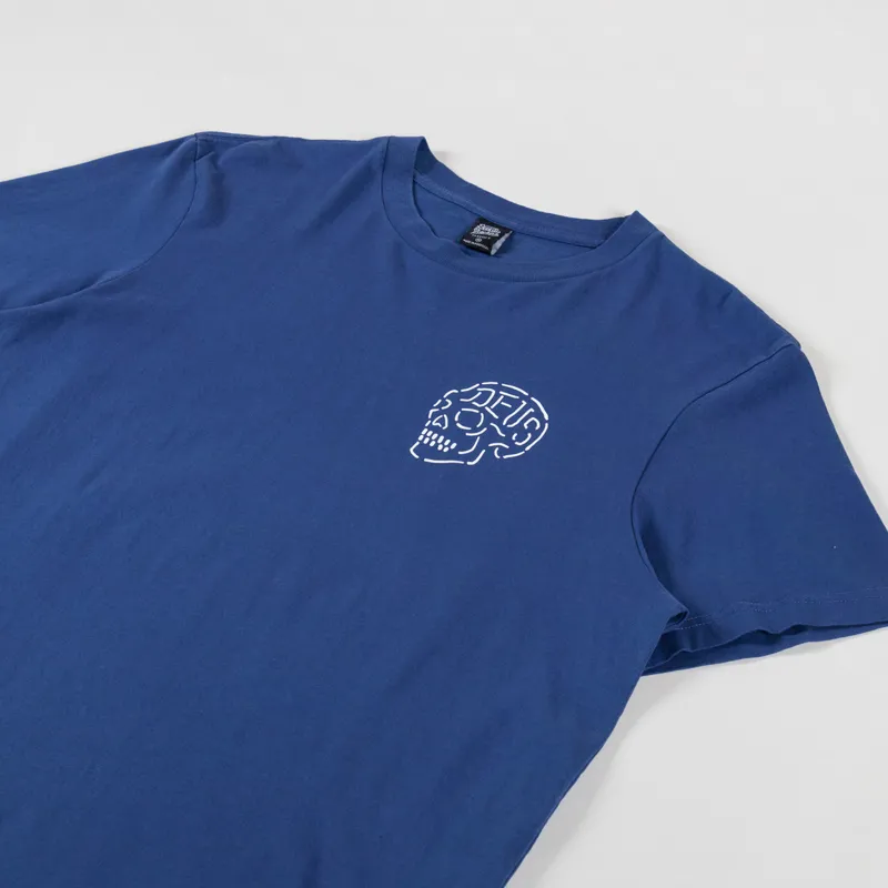 Deus Ex Machina Venice Skull T Shirt Mechanic Blue-2