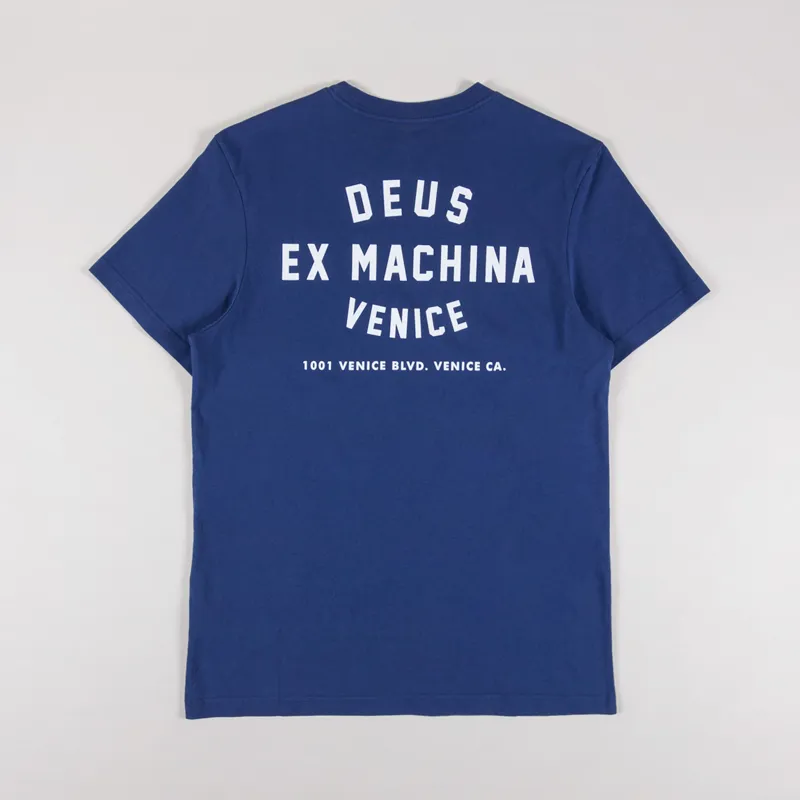 Deus Ex Machina Venice Skull T Shirt Mechanic Blue