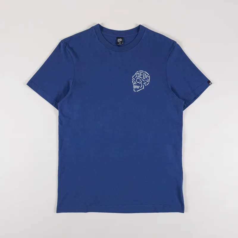 Deus Ex Machina Venice Skull T Shirt Mechanic Blue-1