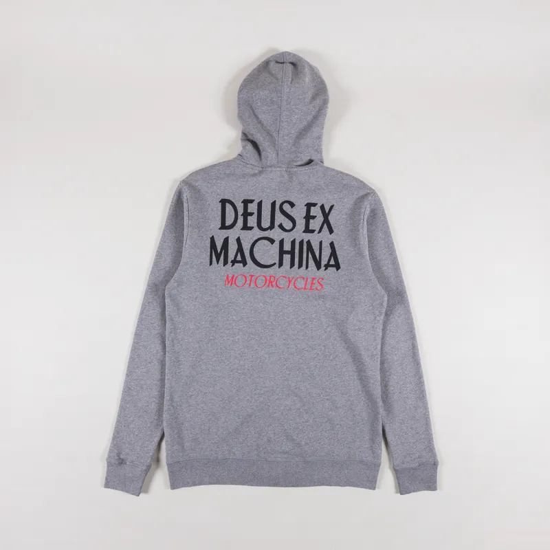 Deus Ex Machina Mens Chinchilla Full Zip Hoodie Grey Marle