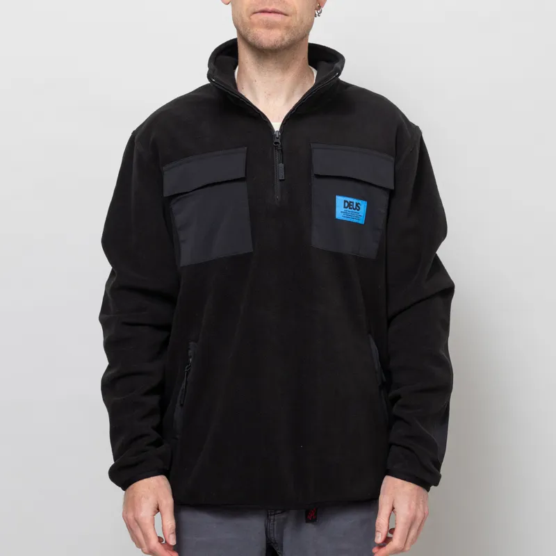 Deus Ex Machina Section Zip Neck Fleece Black