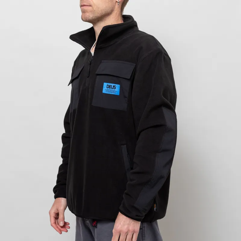 Deus Ex Machina Section Zip Neck Fleece Black-1