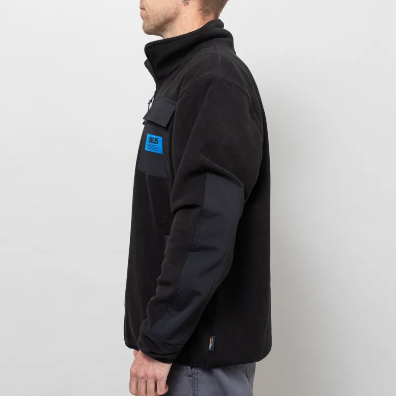 Deus Ex Machina Section Zip Neck Fleece Black-2