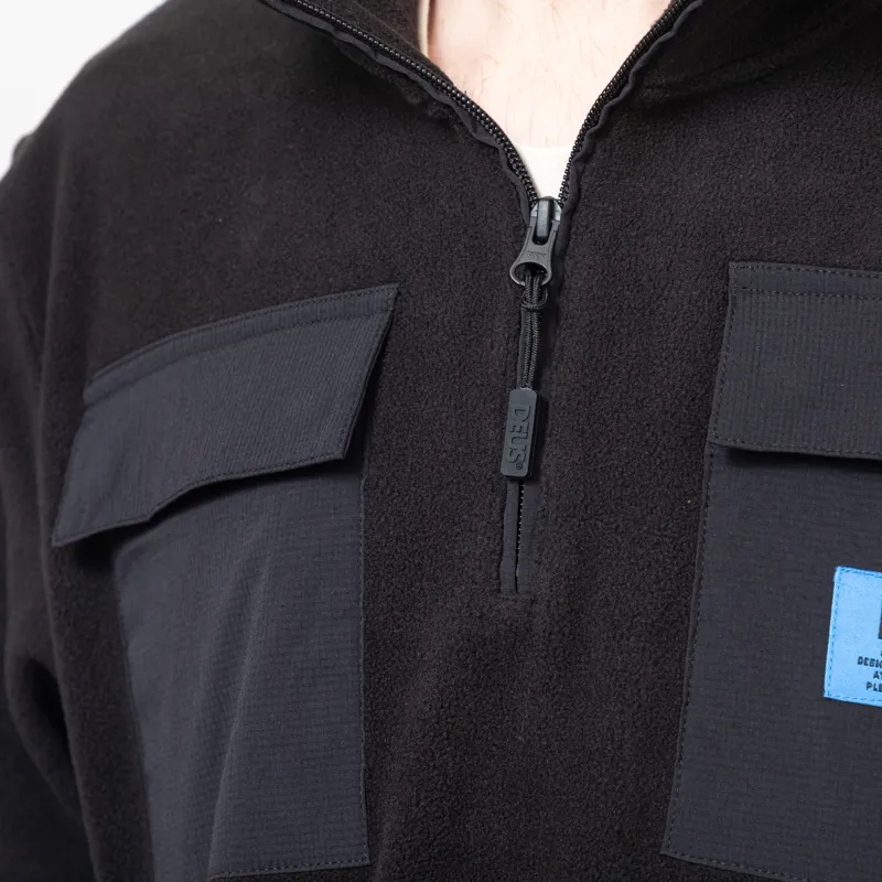 Deus Ex Machina Section Zip Neck Fleece Black-6