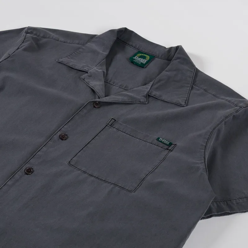 Deus Ex Machina Remi Garment Dye Shirt Anthracite-1