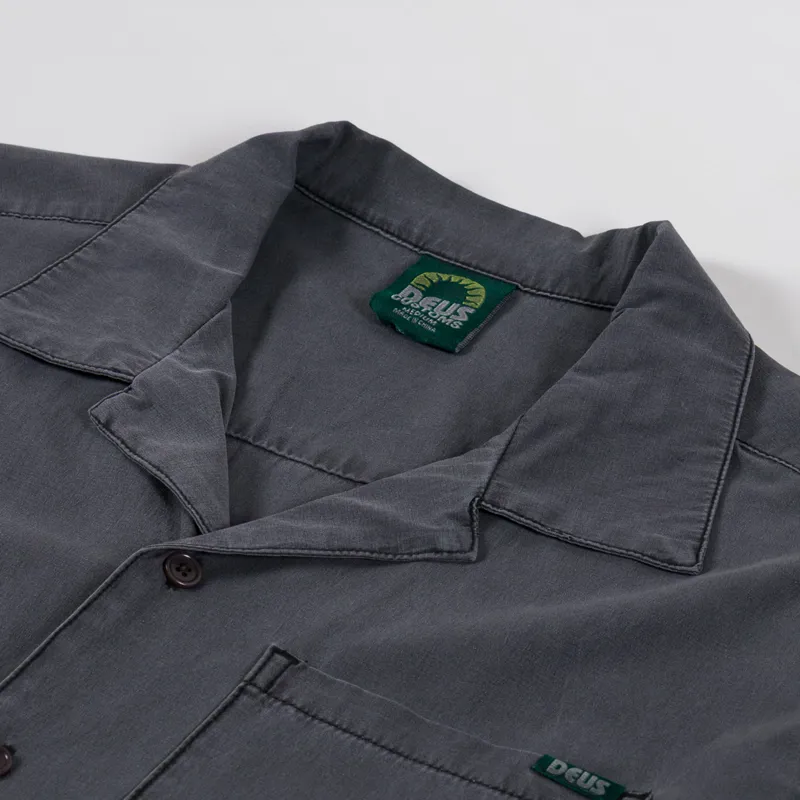 Deus Ex Machina Remi Garment Dye Shirt Anthracite-2
