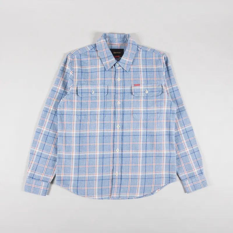 Deus Ex Machina Vacay Check Shirt Sky Blue