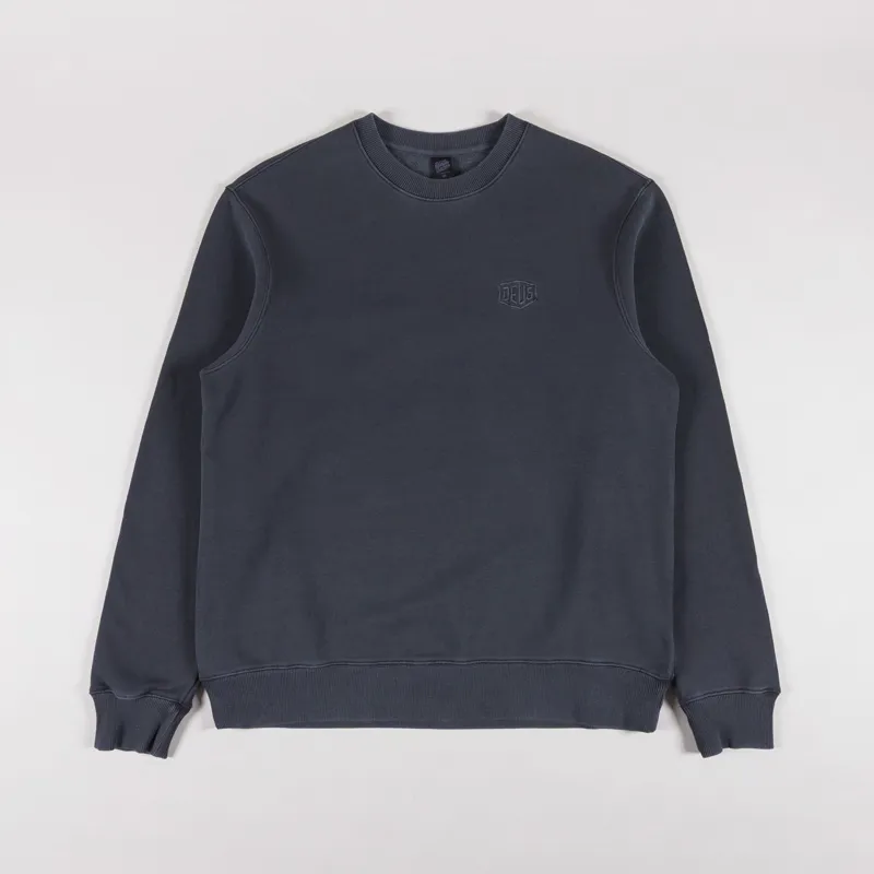 Deus Ex Machina Shield Garment Dyed Crew Anthracite