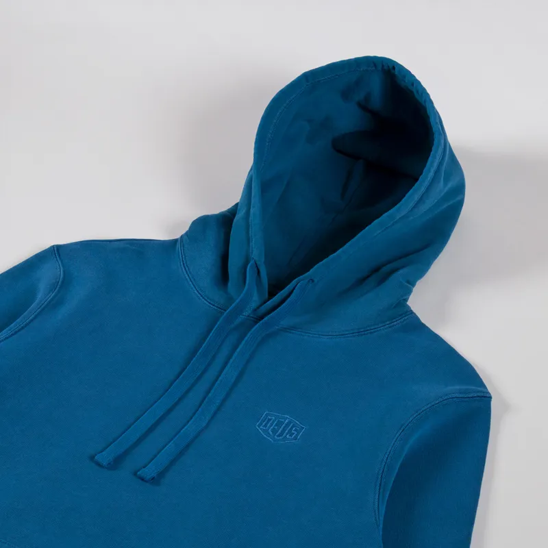 Deus Ex Machina Shield Garment Dyed Hoodie Legion Blue-2