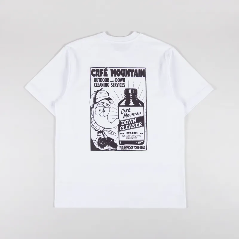 Cafe Mountain Down Cleaning Duck T Shirt White