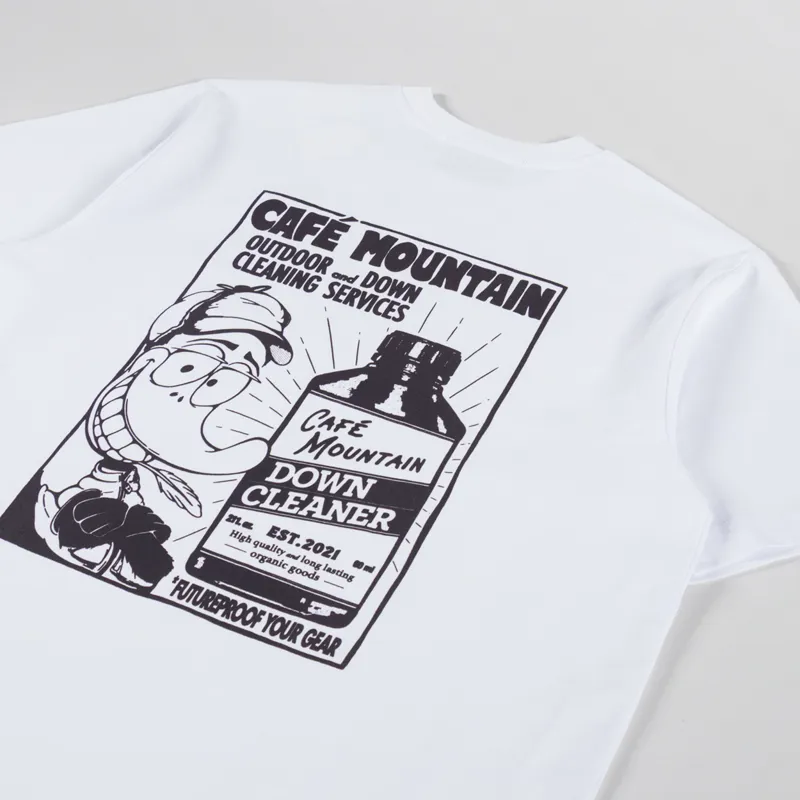 Cafe Mountain Down Cleaning Duck T Shirt White-2