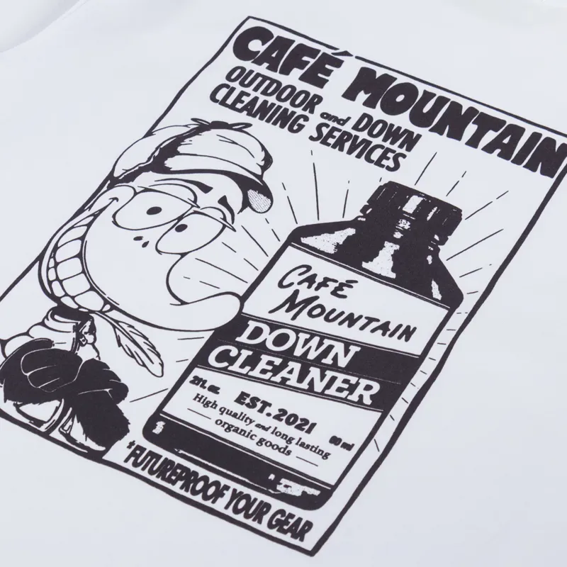 Cafe Mountain Down Cleaning Duck T Shirt White-4