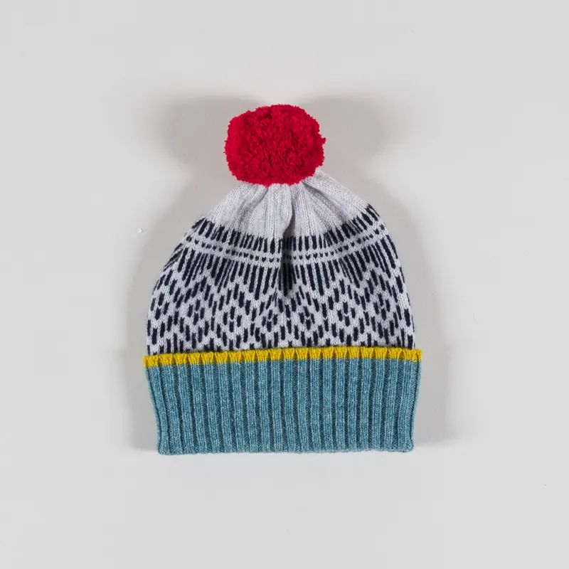 Scarlet Knitwear Womens Dundee Graphics Pom Pom Hat Grey