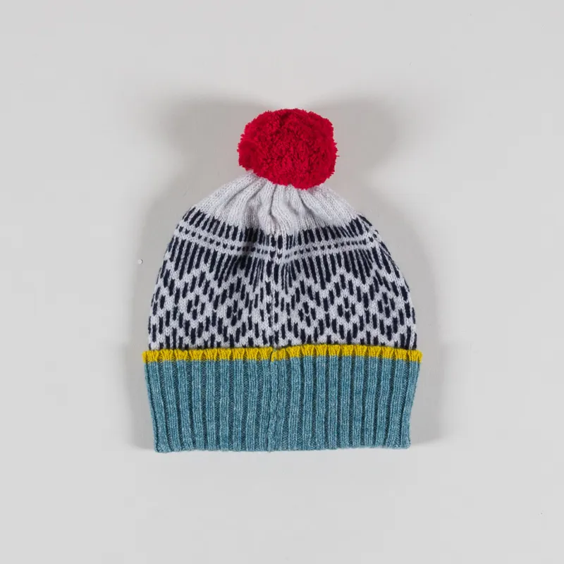 Scarlet Knitwear Womens Dundee Graphics Pom Pom Hat Grey-1