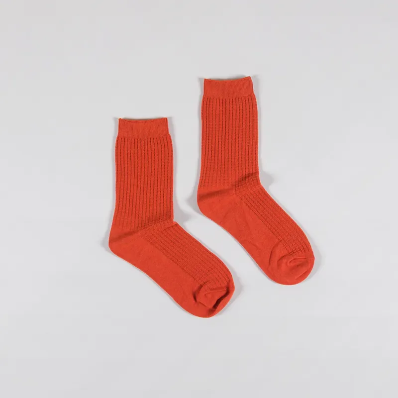 Donny's Womens Summer Waffle Socks Rust