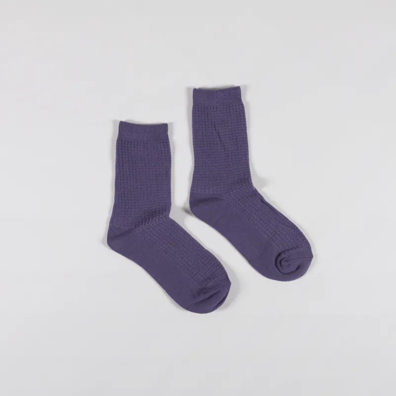 Donny's Womens Summer Waffle Socks Eggplant