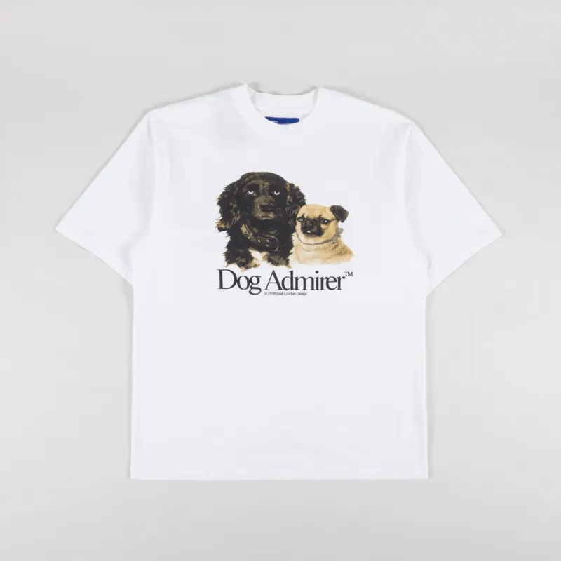 SCRT Screentest Mens Graphic Dog Admirer T Shirt Tee White