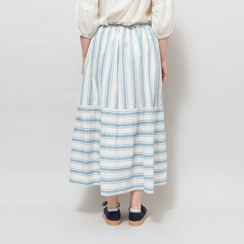 Daydress Womens Drawstring Skirt Blue Ticking-2