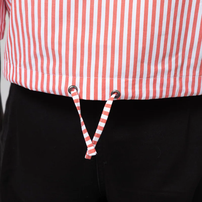 Stella Nova Womens Cropped Stripe Cotton Shirt Red-11