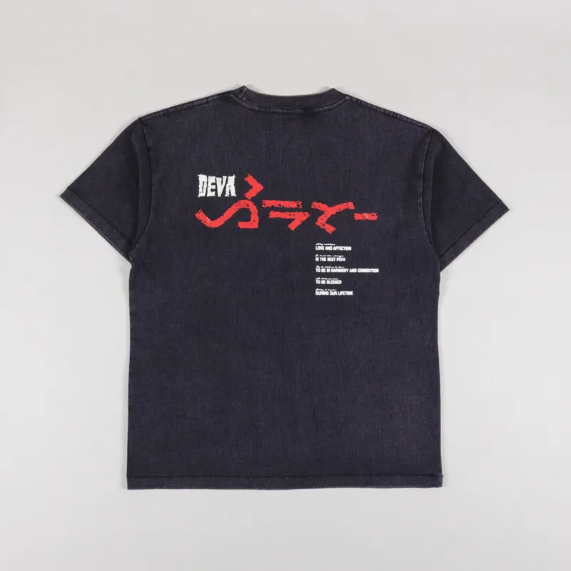 Deva States Gara GFX T Shirt Washed Black