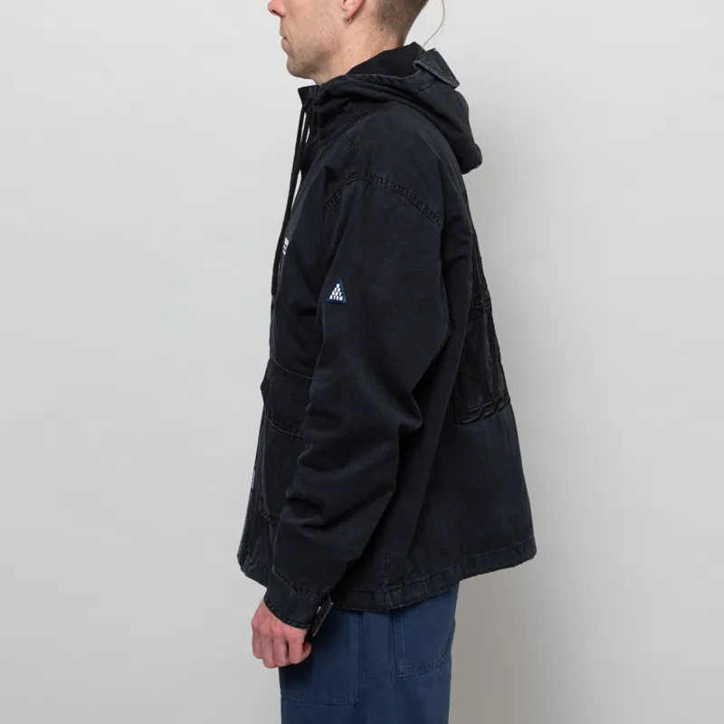 Deva States Caribou Faded Parka Jacket Washed Black-2