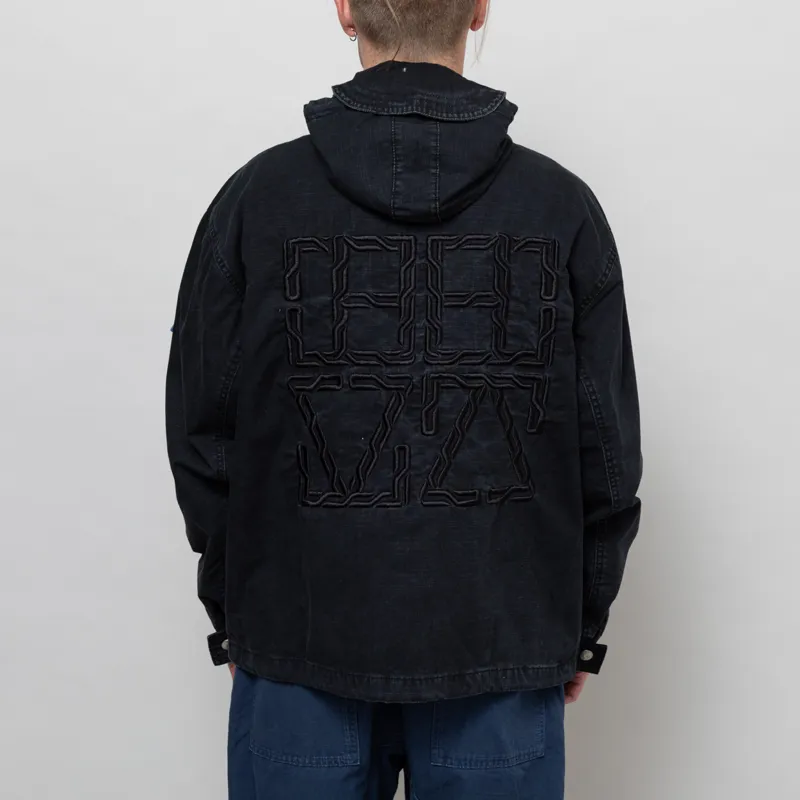 Deva States Caribou Faded Parka Jacket Washed Black-3