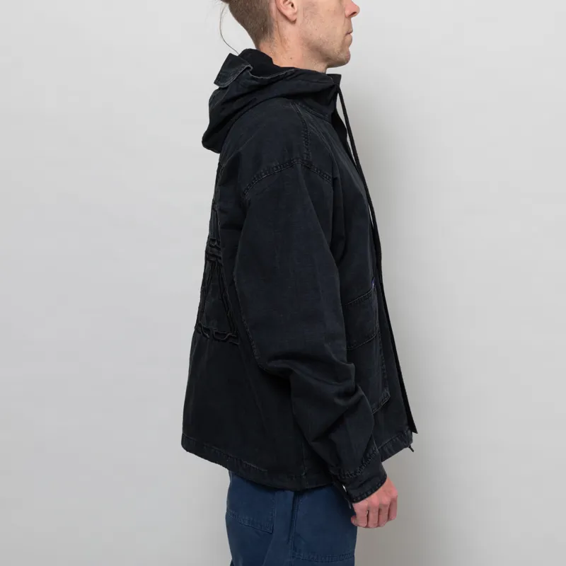 Deva States Caribou Faded Parka Jacket Washed Black-4