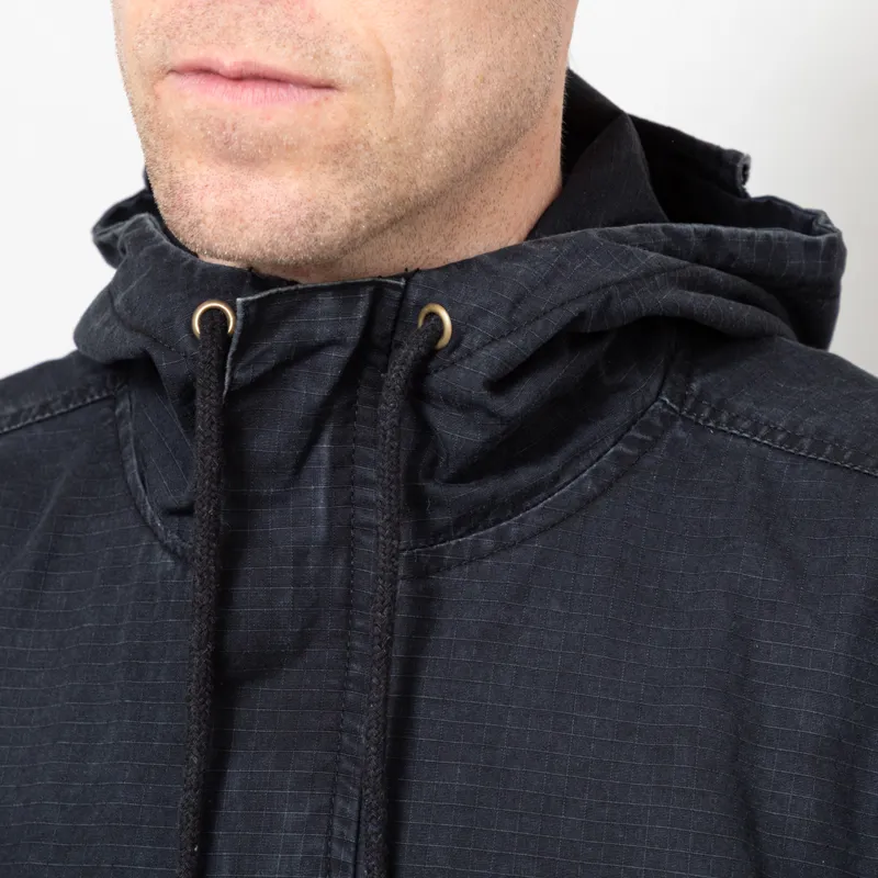 Deva States Caribou Faded Parka Jacket Washed Black-6