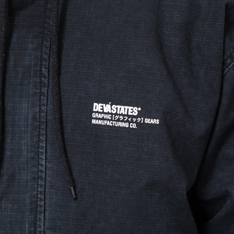 Deva States Caribou Faded Parka Jacket Washed Black-12