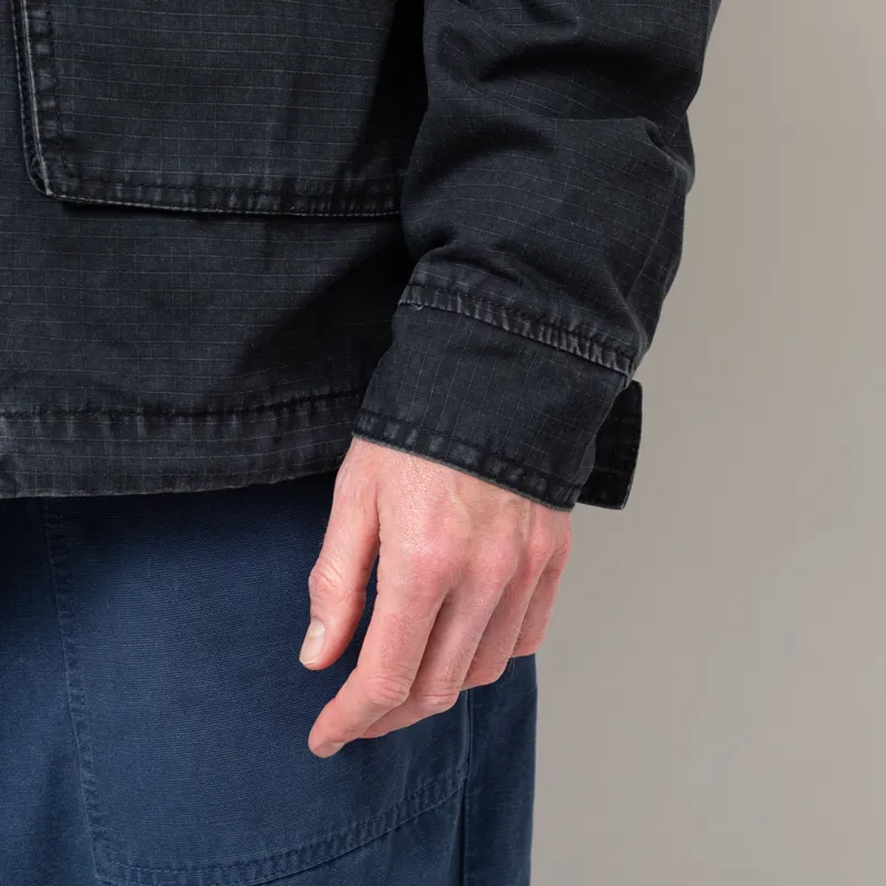 Deva States Caribou Faded Parka Jacket Washed Black-13