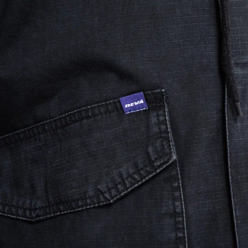 Deva States Caribou Faded Parka Jacket Washed Black-8