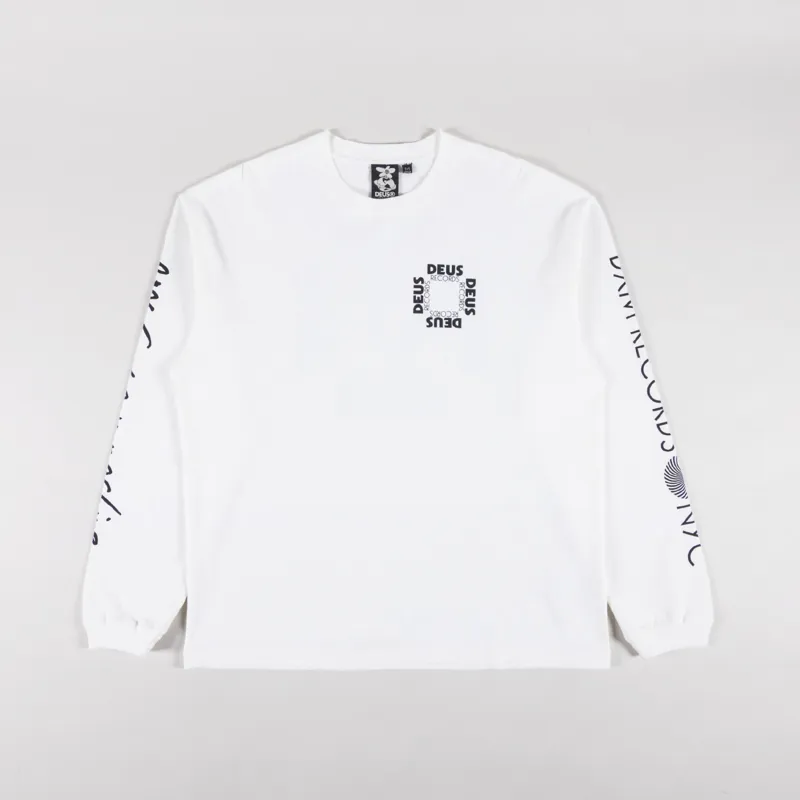 Deus Ex Machina Defacto Long Sleeve T Shirt Vintage White-1