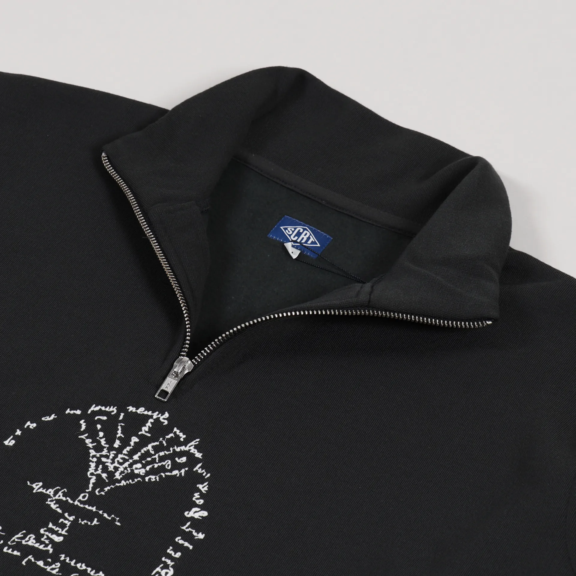 SCRT Mens Dada Fountain Pullover Zip Neck Sweatshirt Black